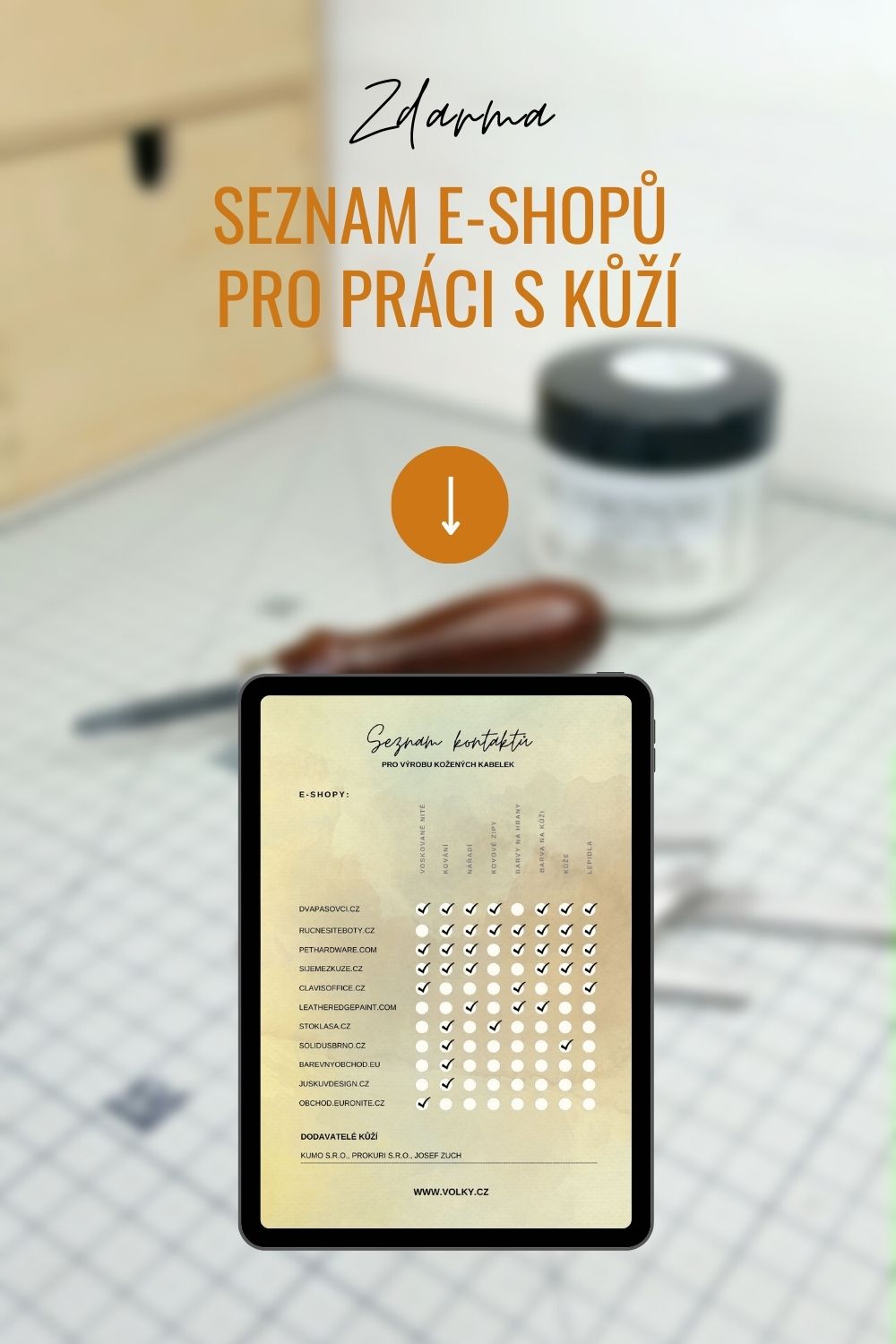 seznam e-shopů pro práci s kůží_zdarma_volkyleather